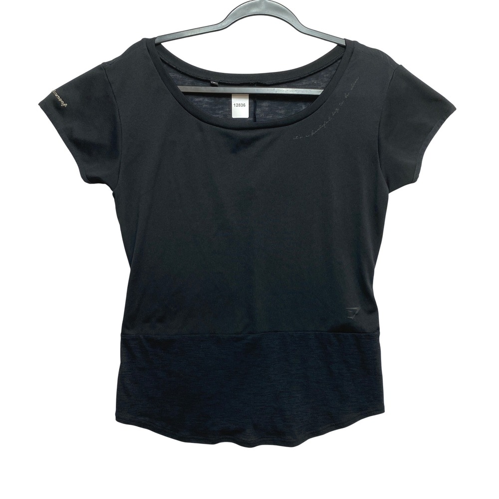 Gymshark Top Women S Black Whitney Simmons GLST4691-BK Mesh Activewear